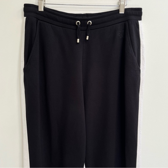 Ted Baker London Stephie Colorblock Cotton Blend Joggers in Black White 6/8 - Picture 4 of 12